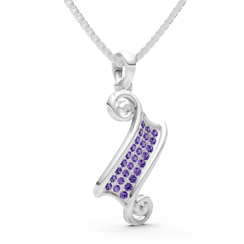 Amethyst Banner Pave Pendant