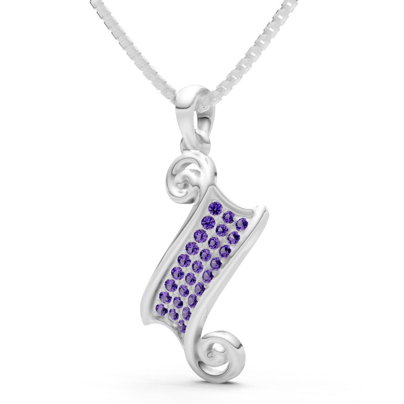 Amethyst Banner Pave Pendant