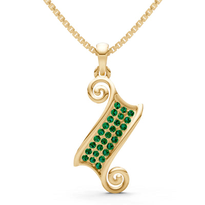 Emerald Banner Pave Pendant