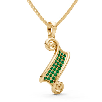 Emerald Banner Pave Pendant