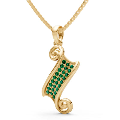 Emerald Banner Pave Pendant