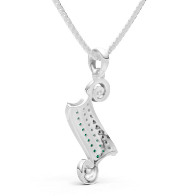Emerald Banner Pave Pendant