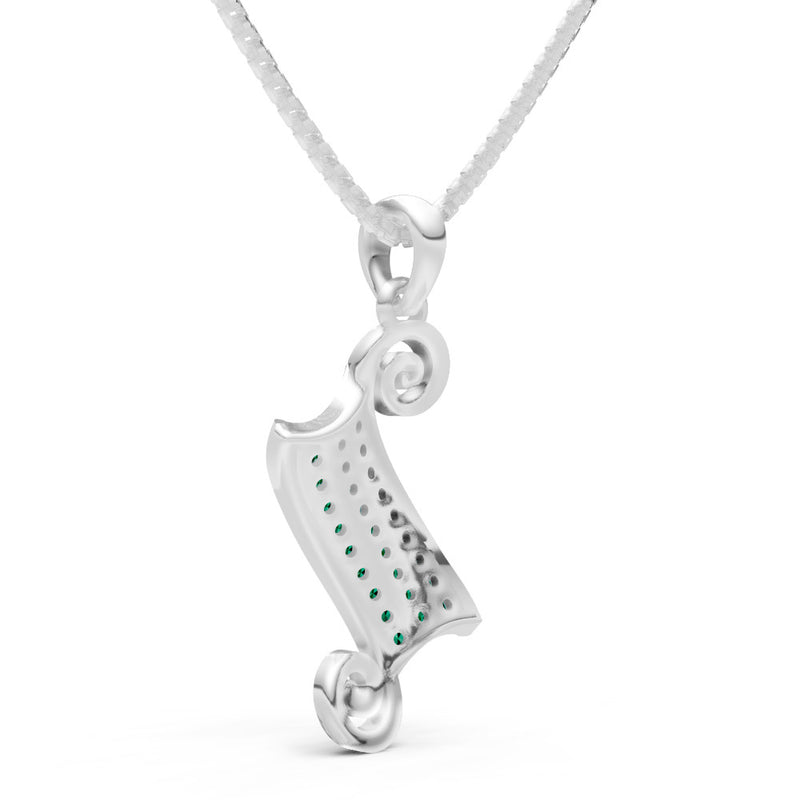 Emerald Banner Pave Pendant