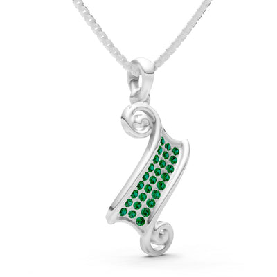 Emerald Banner Pave Pendant