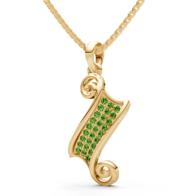 Peridot Banner Pave Pendant