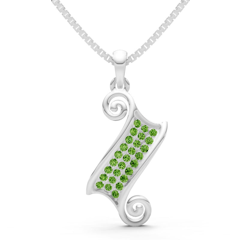 Peridot Banner Pave Pendant
