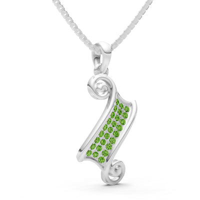 Peridot Banner Pave Pendant
