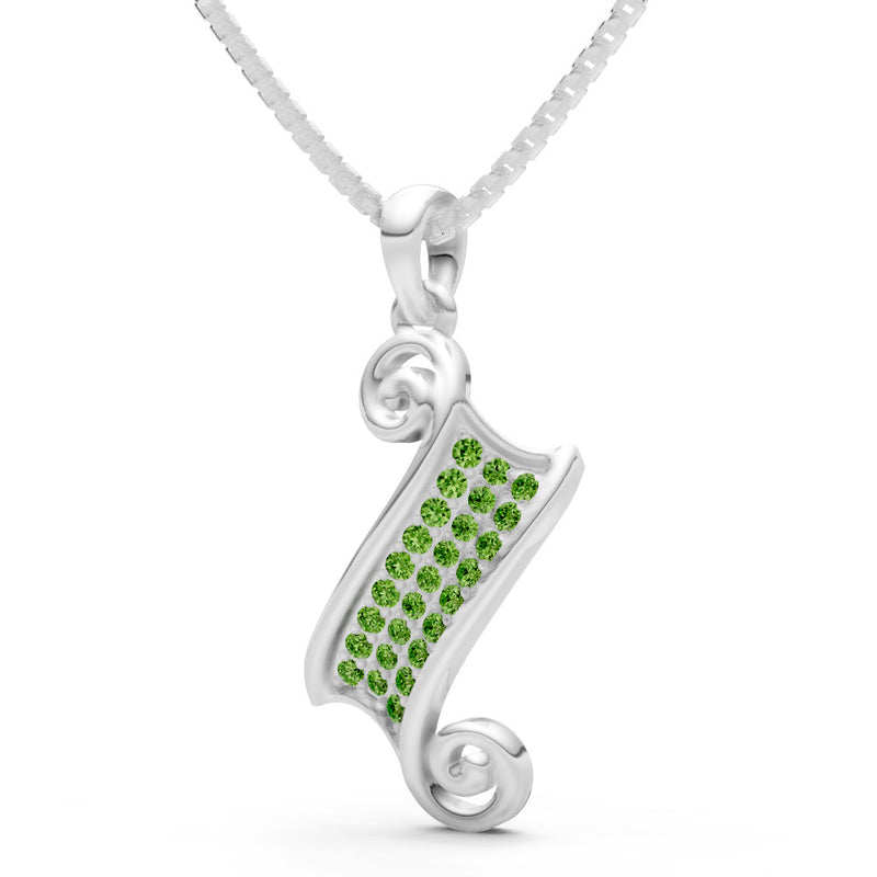 Peridot Banner Pave Pendant
