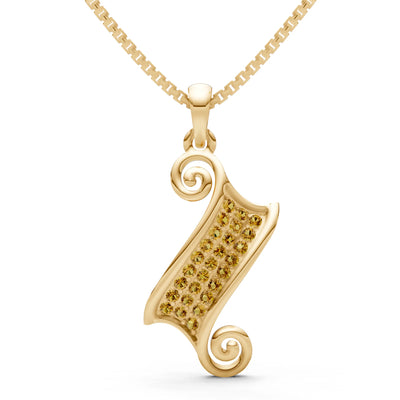 Citrine Banner Pave Pendant