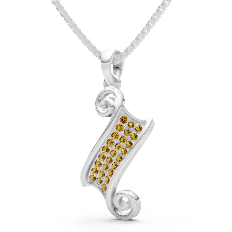 Citrine Banner Pave Pendant