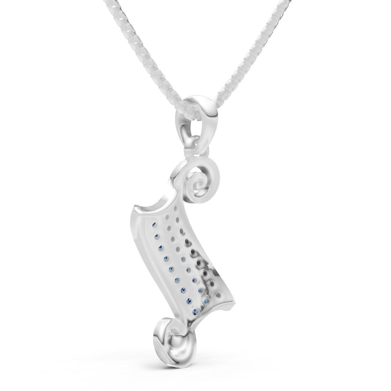 London Blue Topaz Banner Pave Pendant