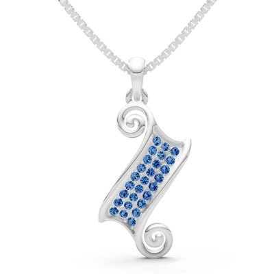London Blue Topaz Banner Pave Pendant