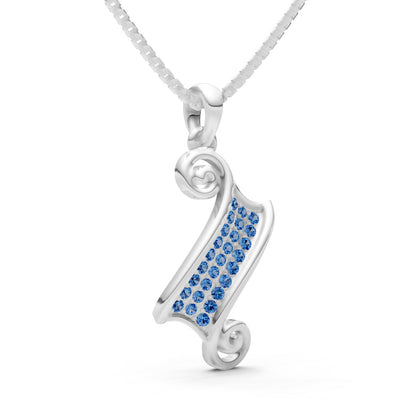 London Blue Topaz Banner Pave Pendant
