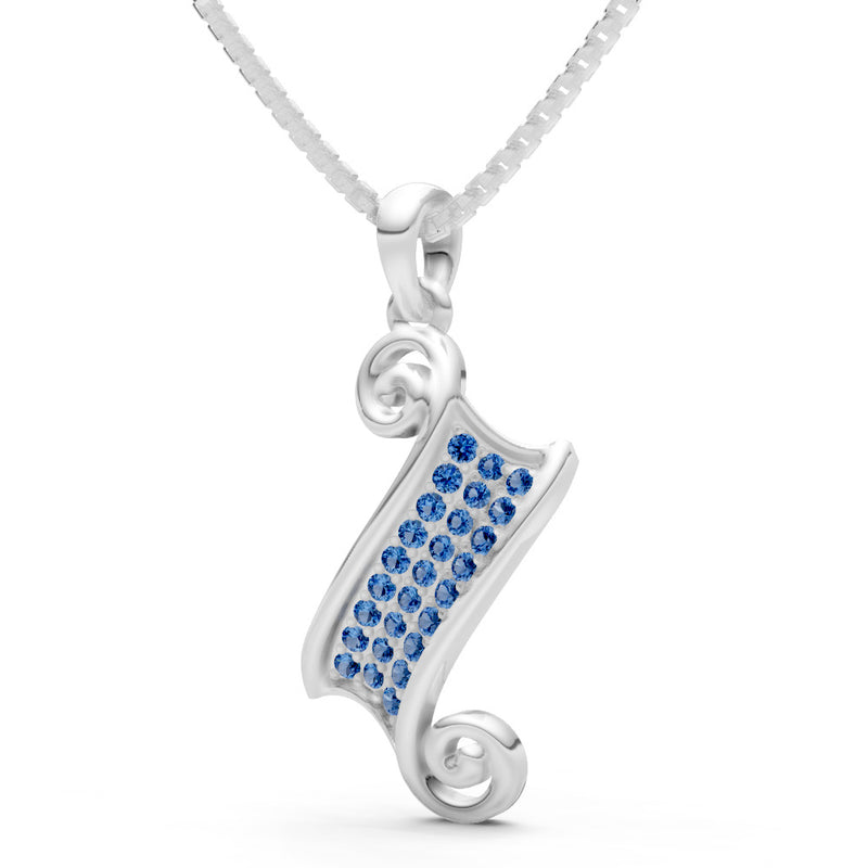 London Blue Topaz Banner Pave Pendant