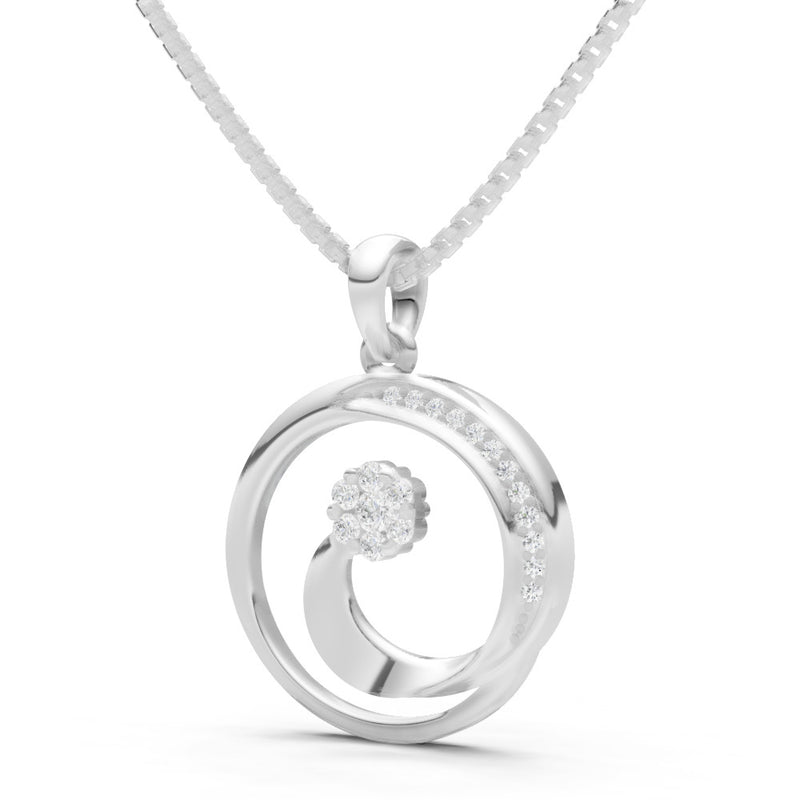 Diamond Concentric Circle Flower Pendant