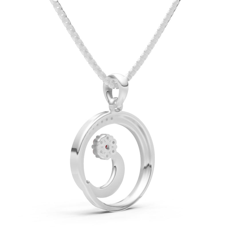 Garnet Concentric Circle Flower Pendant