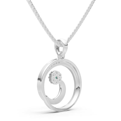 Emerald Concentric Circle Flower Pendant