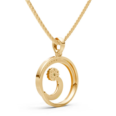 Peridot Concentric Circle Flower Pendant