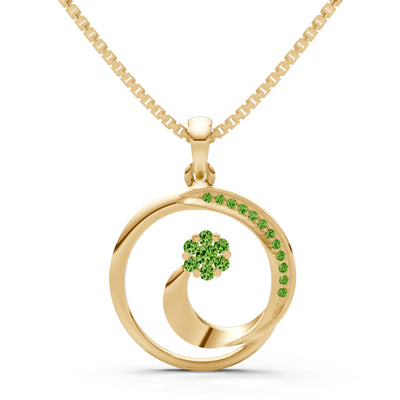Peridot Concentric Circle Flower Pendant