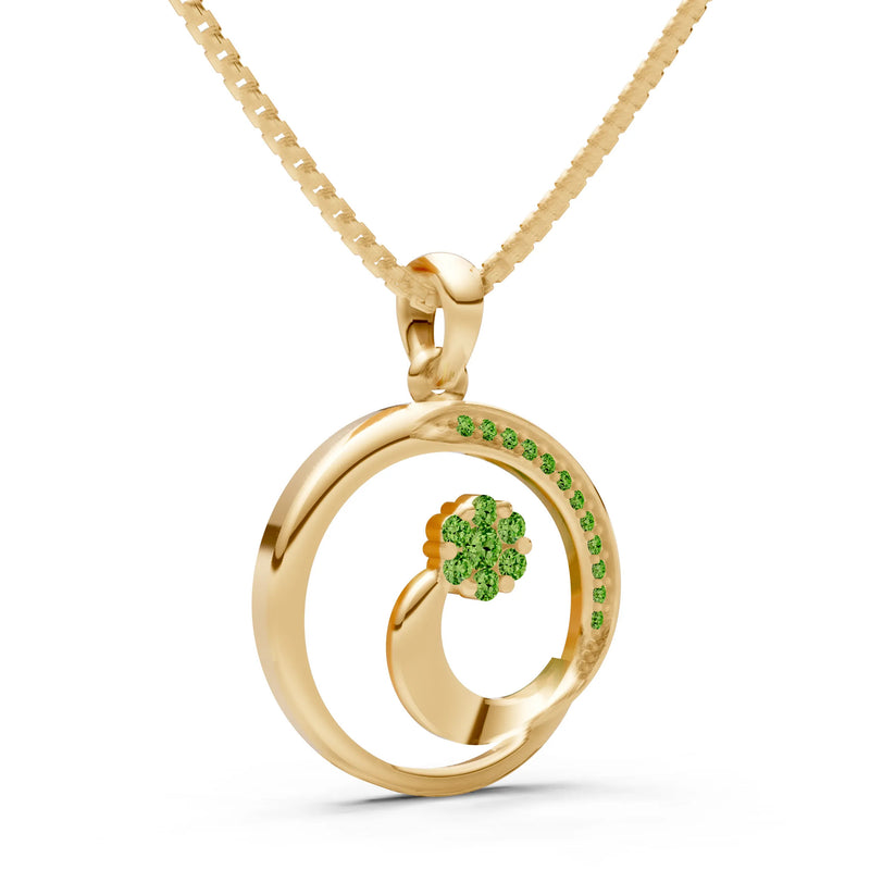 Peridot Concentric Circle Flower Pendant