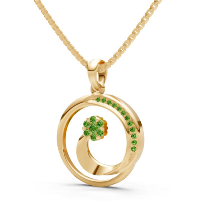Peridot Concentric Circle Flower Pendant