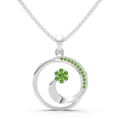 Peridot Concentric Circle Flower Pendant