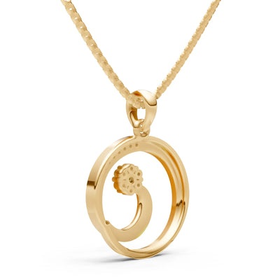 Citrine Concentric Circle Flower Pendant