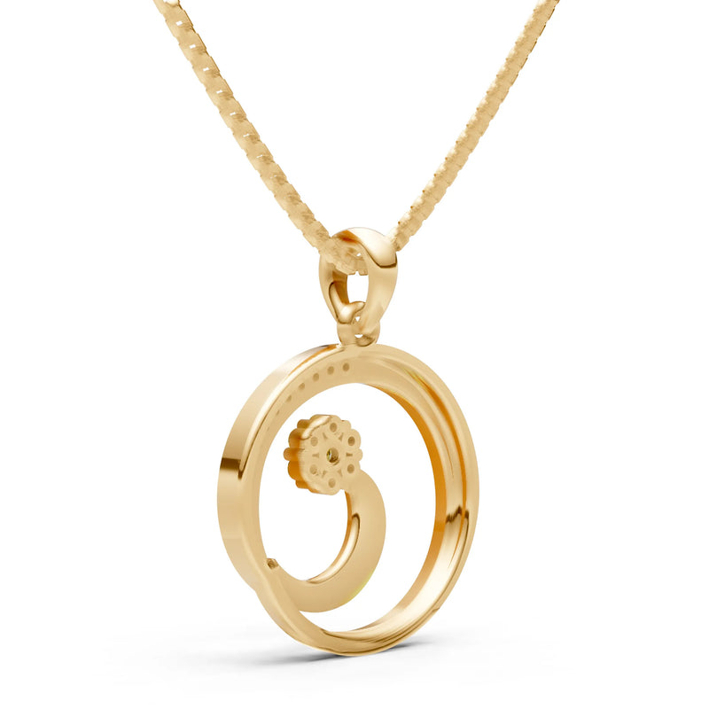 Citrine Concentric Circle Flower Pendant