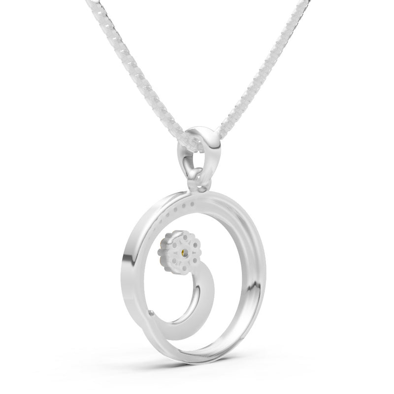 Citrine Concentric Circle Flower Pendant