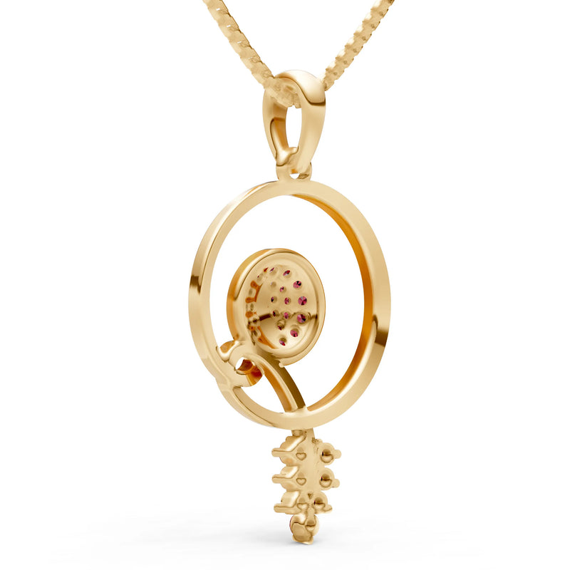 Garnet Spiral Bloom Pendant