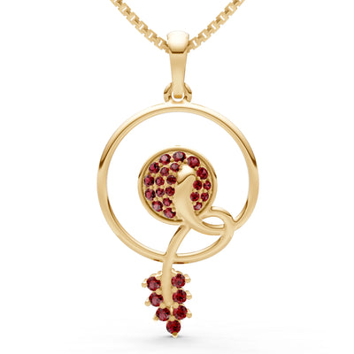 Garnet Spiral Bloom Pendant