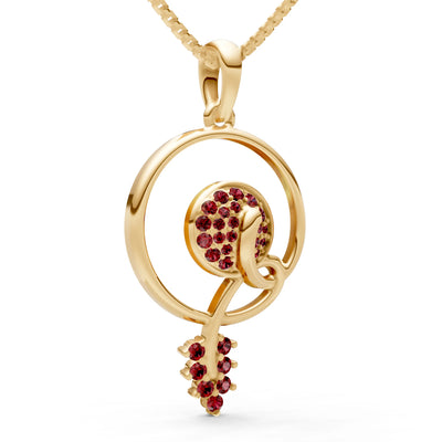 Garnet Spiral Bloom Pendant