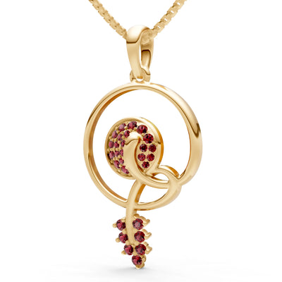 Garnet Spiral Bloom Pendant