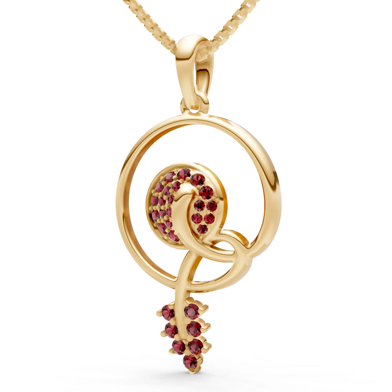 Garnet Spiral Bloom Pendant