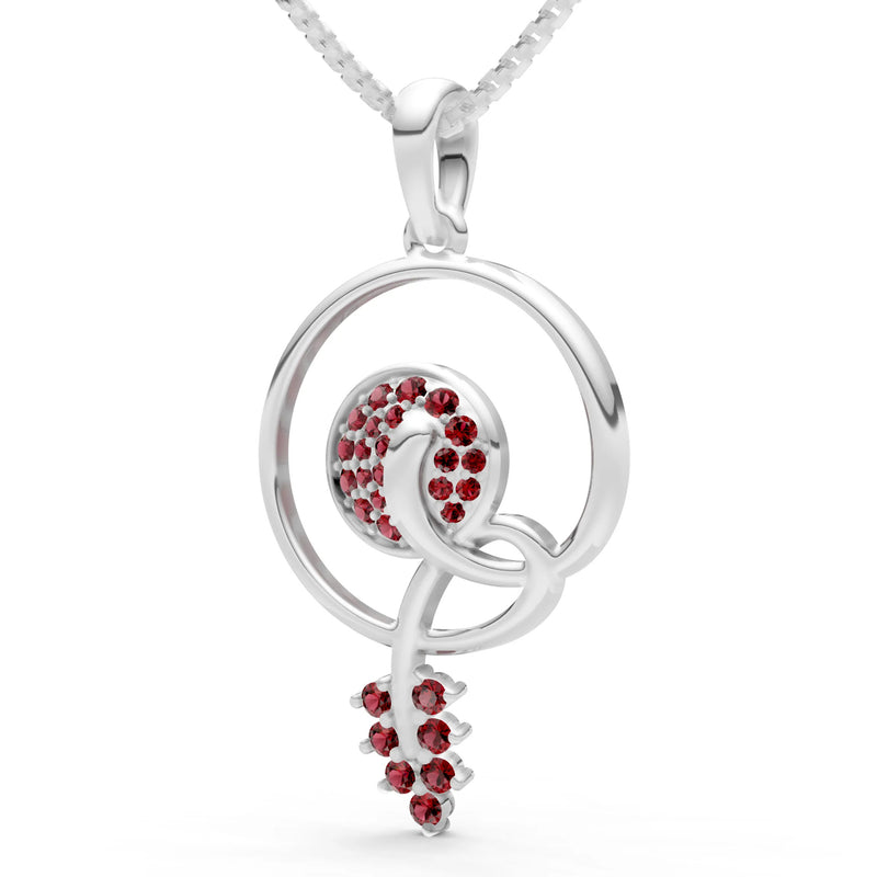 Garnet Spiral Bloom Pendant