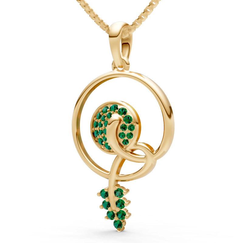 Emerald Spiral Bloom Pendant