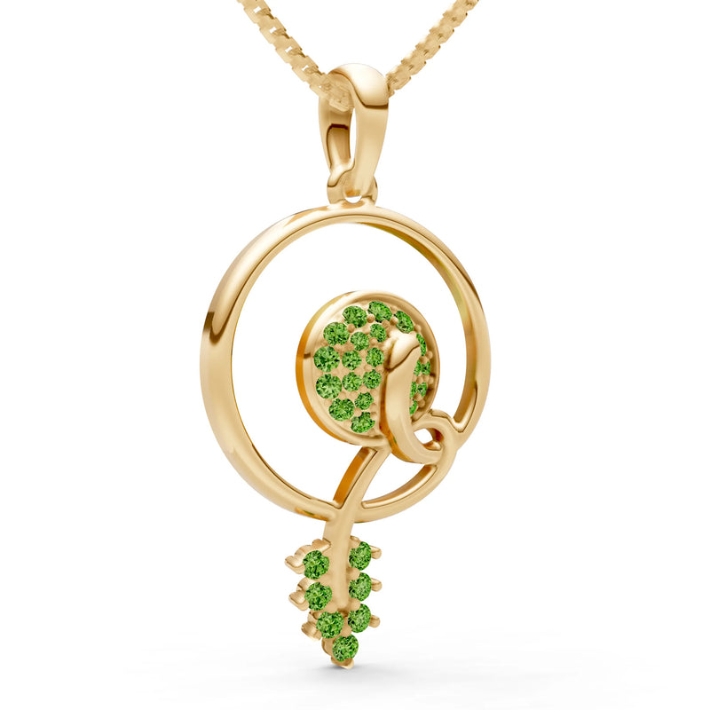 Peridot Spiral Bloom Pendant
