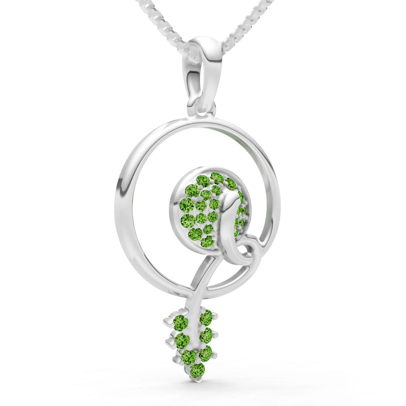 Peridot Spiral Bloom Pendant