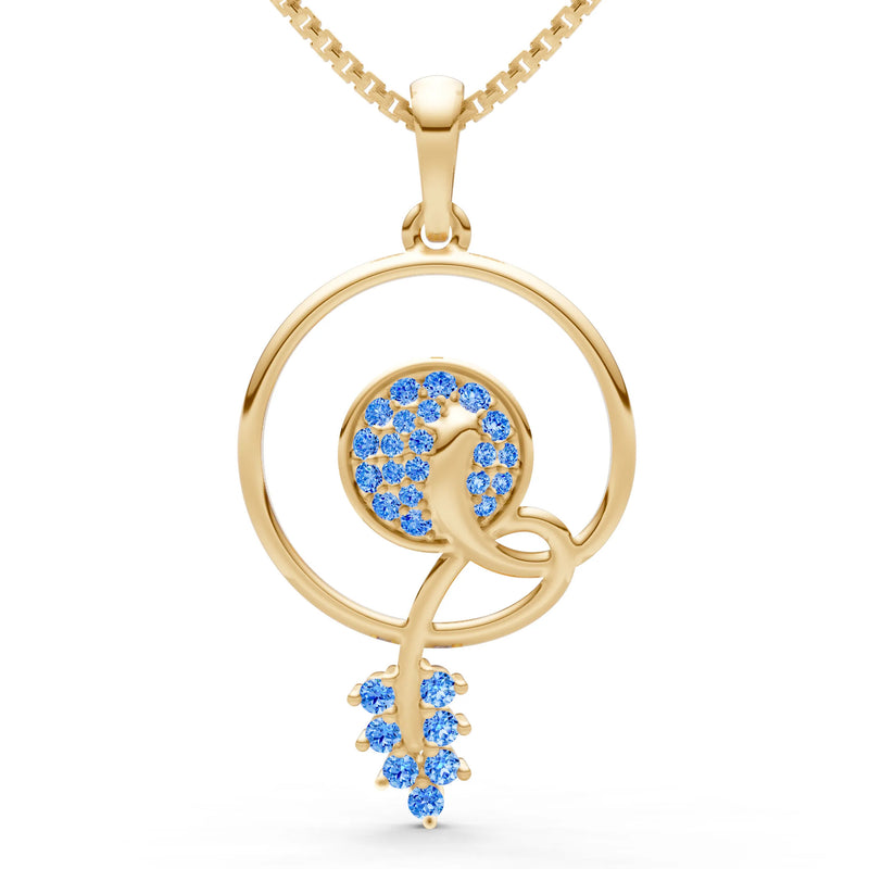 Swiss Blue Topaz Spiral Bloom Pendant