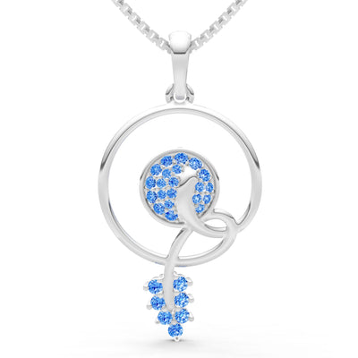 Swiss Blue Topaz Spiral Bloom Pendant
