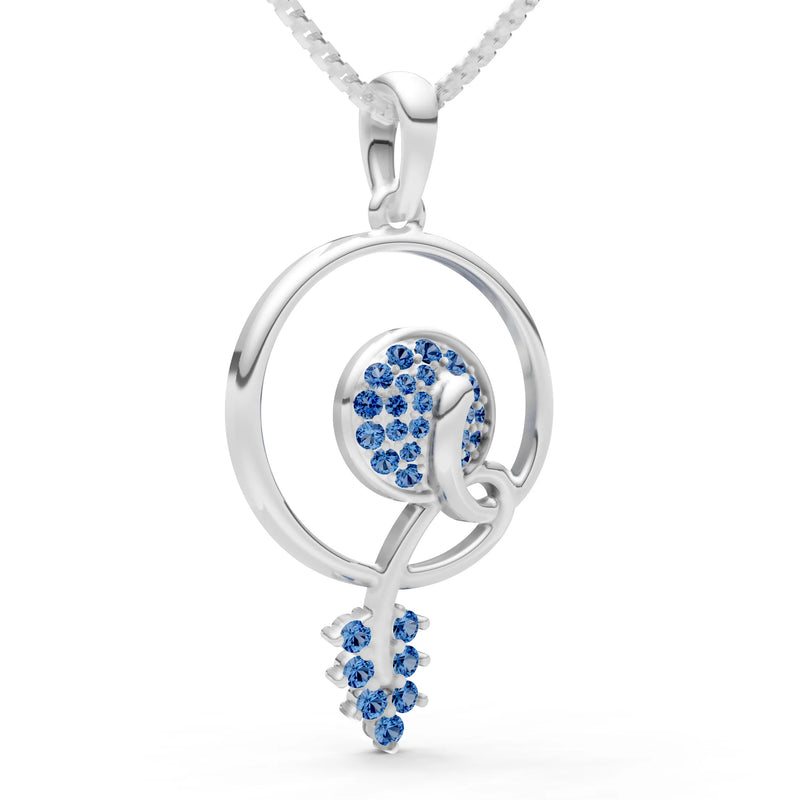 London Blue Topaz Spiral Bloom Pendant