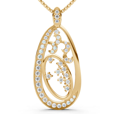 Teardrop Filigree Pave Pendant