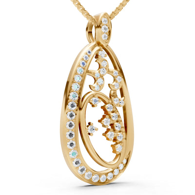 Teardrop Filigree Pave Pendant