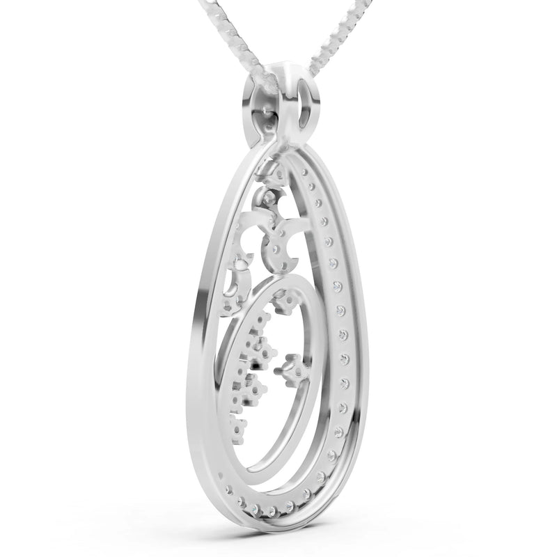 Teardrop Filigree Pave Pendant
