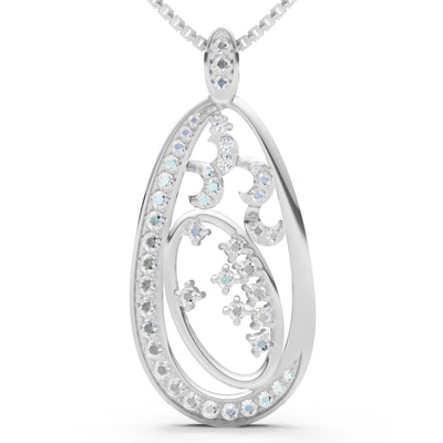 Teardrop Filigree Pave Pendant