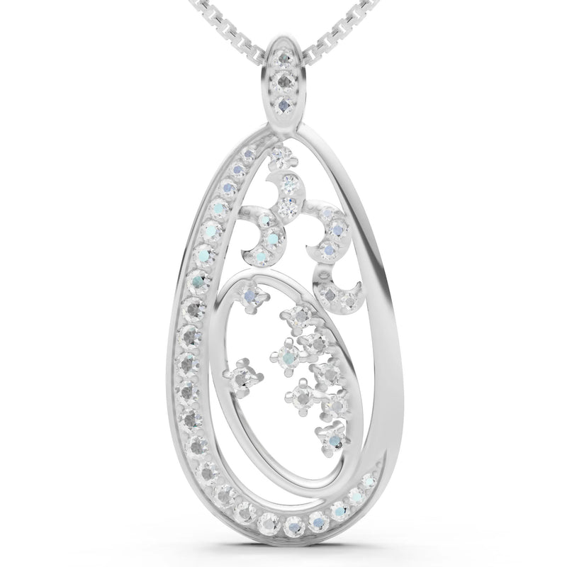 Teardrop Filigree Pave Pendant