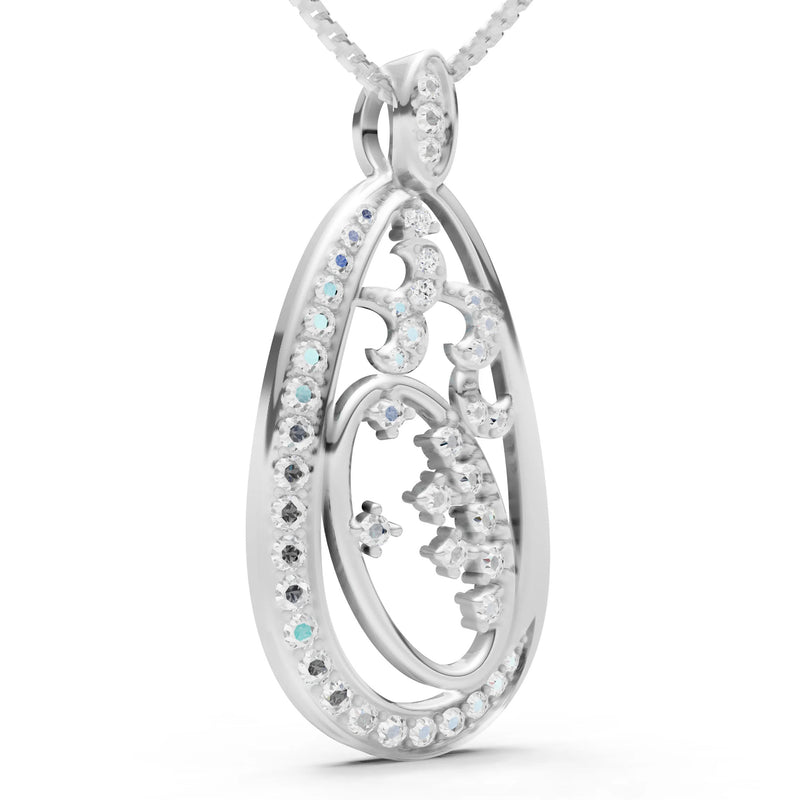 Teardrop Filigree Pave Pendant