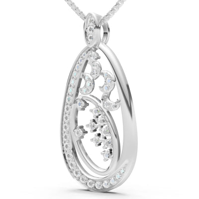 Teardrop Filigree Pave Pendant
