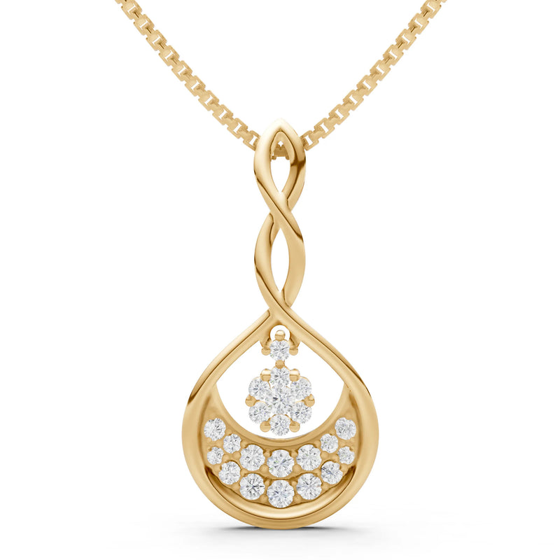 Twisted Teardrop Cluster Pendant