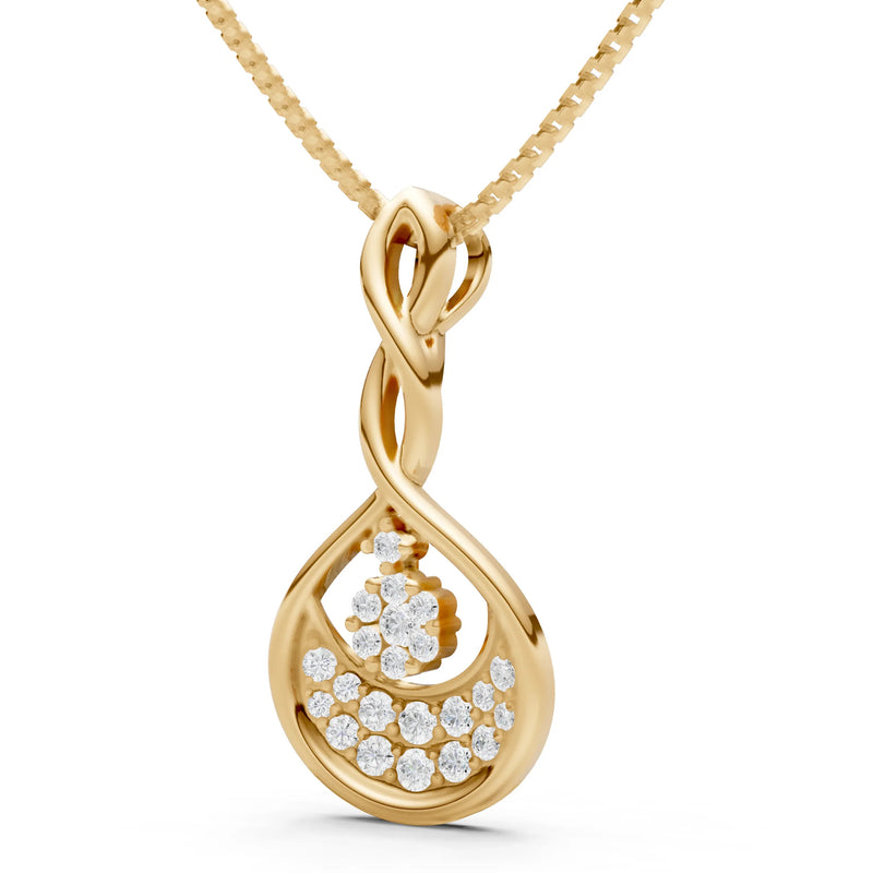 Twisted Teardrop Cluster Pendant